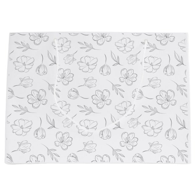 Midnight Bloom Line Art Large Gift Bag (Front)