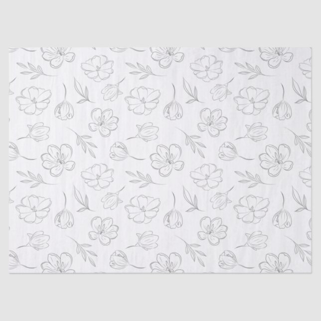 Midnight Bloom Line Art Tissue Paper (Front)