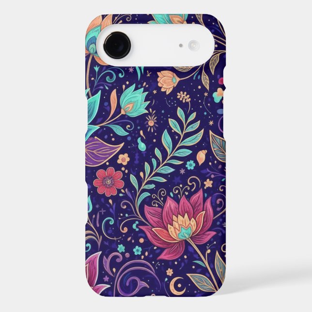 Midnight Bloom: Psychedelic Mystical Lotus pattern Case-Mate iPhone Case (Back)