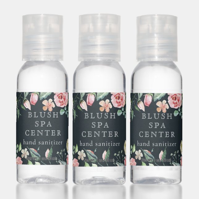 midnight bloom spring floral navy salon spa hand sanitizer (Set)
