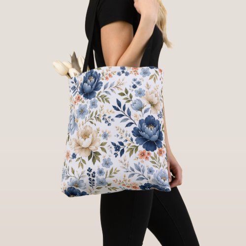 Midnight Bloom Timeless Floral Elegance Tote Bag