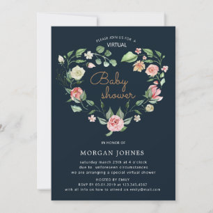 Midnight Bloom Virtual Baby Shower Invitation