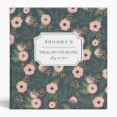 Midnight Blooms Bridal Shower Recipe 3 Ring Binder (Front)