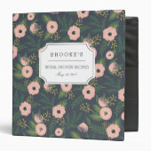 Midnight Blooms Bridal Shower Recipe 3 Ring Binder (Front/Inside)