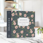 Midnight Blooms Bridal Shower Recipe 3 Ring Binder<br><div class="desc">Collect recipes for the bride to be and organize them in this pretty floral binder with tons of personalization options! Chic dusty navy blue binder features a muted floral pattern in shades of peach, blush pink and lush green. Customize the front with the bride to be's name and shower date,...</div>