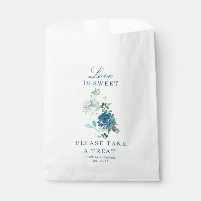 Midnight Blooms Floral Favor Bag Love is Sweet (Front)