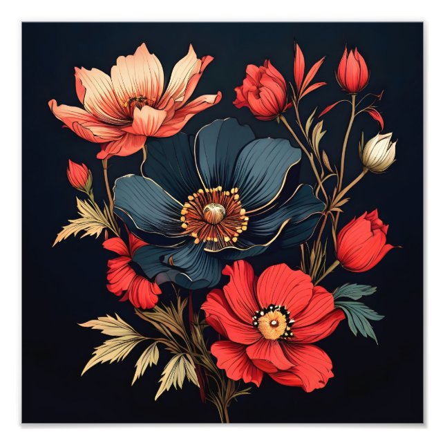 Midnight Blooms Photo Print (Front)