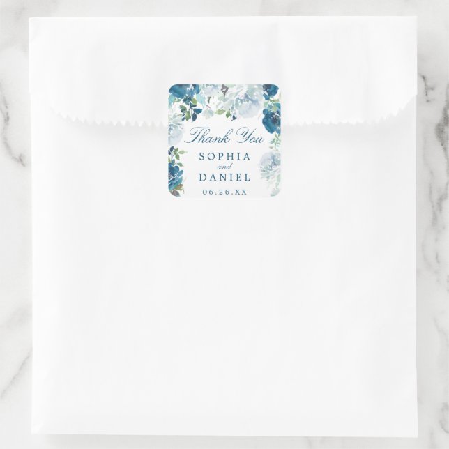 Midnight Blooms Wedding Favor Sticker (Bag)