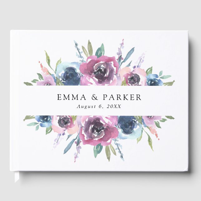 Midnight Blooms | Wedding Guest Book (Front)