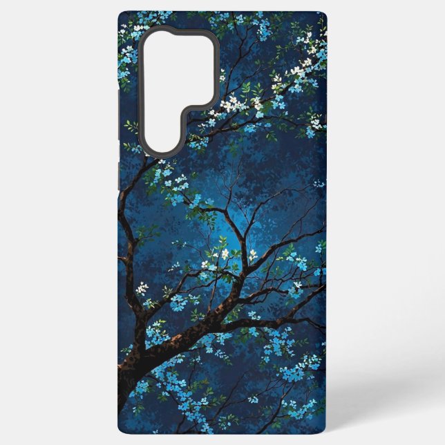 “Midnight Blossom Serenity” Phone Case 🌸🌙💙 (Back)