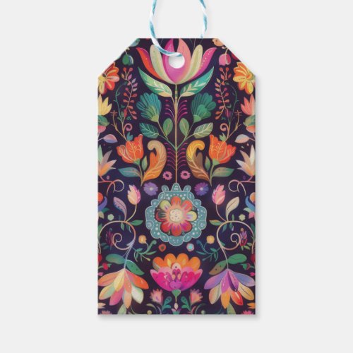 Midnight Blossoms A Floral Symphony of colour Gift Tags