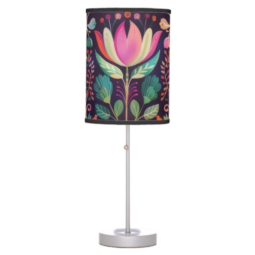 Midnight Blossoms A Floral Symphony of colour Table Lamp
