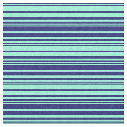 Midnight Blue and Aquamarine Lines Fabric