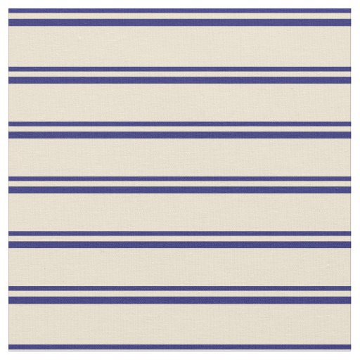 Midnight Blue and Beige Striped/Lined Pattern Fabric