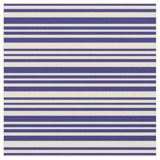 Midnight Blue and Beige Stripes/Lines Pattern Fabric