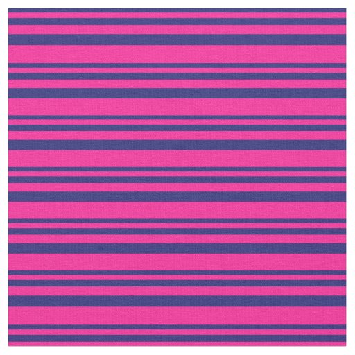 Midnight Blue and Deep Pink Lines/Stripes Pattern Fabric