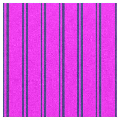 Midnight Blue and Fuchsia Stripes Pattern Fabric