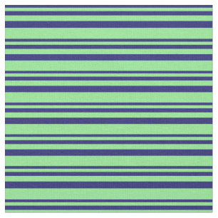 Midnight Blue and Light Green Pattern Fabric