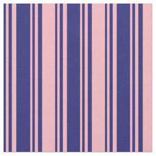 Midnight Blue and Light Pink Colored Pattern Fabric
