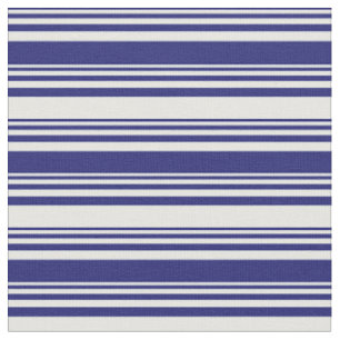 Midnight Blue and Mint Cream Colored Pattern Fabric