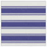 [ Thumbnail: Midnight Blue and Mint Cream Colored Stripes Fabric ]