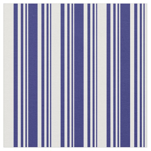 Midnight Blue and Mint Cream Stripes Fabric