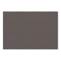 Midnight blue and orange peacock feather pattern