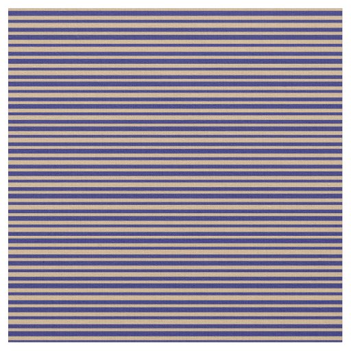 Midnight Blue and Tan Colored Pattern Fabric