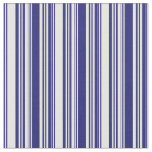[ Thumbnail: Midnight Blue and White Colored Lines Pattern Fabric ]