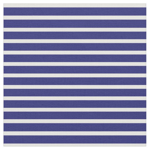 Midnight Blue and White Colored Stripes Fabric