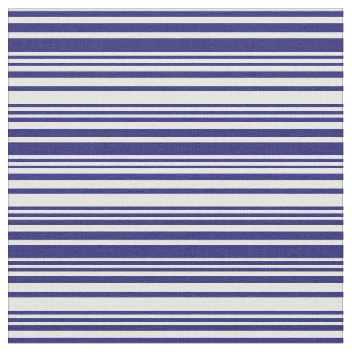 Midnight Blue and White Lined/Striped Pattern Fabric