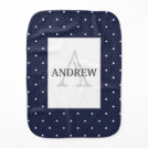 Midnight Blue and White Stars pattern monogrammed Burp Cloth Midnight Blue and White Stars pattern monogrammed Burp Cloth