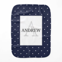Midnight Blue and White Stars pattern monogrammed Burp Cloth Midnight Blue and White Stars pattern monogrammed Burp Cloth