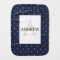 Midnight Blue and White Stars pattern monogrammed