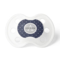 Midnight Blue and White Stars pattern Monogrammed Pacifier Midnight Blue and White Stars pattern Monogrammed Pacifier