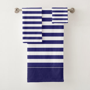 Navy Blue Striped Bathroom Accessories Zazzle