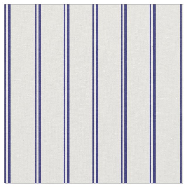 Midnight Blue and White Striped/Lined Pattern Fabric (Close Up)