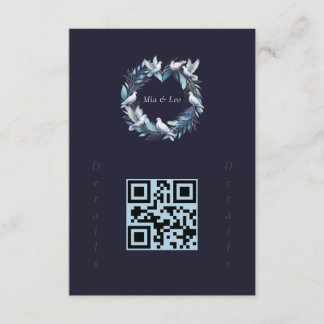 Midnight Blue and Wreath / Wedding Blue and Crown Enclosure Card