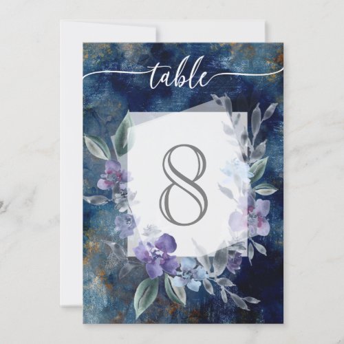 Midnight Blue Anemone floral rustic beauty Invitation