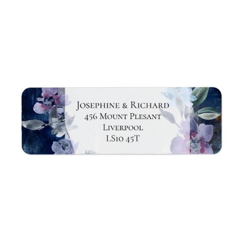 Midnight Blue Anemone floral rustic beauty Label