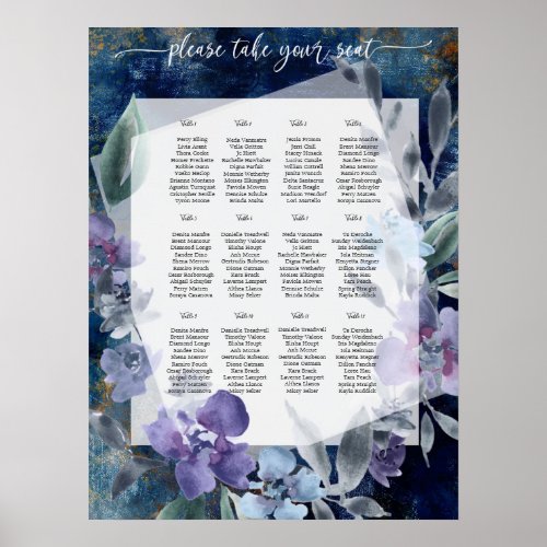 Midnight Blue Anemone Poster