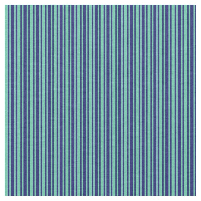 Midnight Blue & Aquamarine Lined/Striped Pattern Fabric (Close Up)