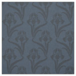 Midnight Blue Art Nouveau Iris Fabric