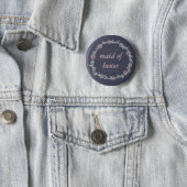 Midnight Blue, Blush Pink and Sage Maid of Honor Pinback Button (In Situ)