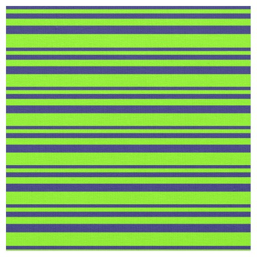 Midnight Blue & Chartreuse Lined/Striped Pattern Fabric
