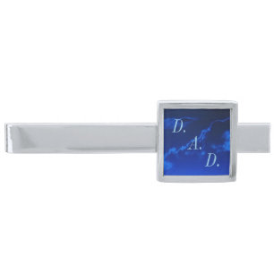 Midnight Blue Clouded Sky Tie Bar *Monogram*