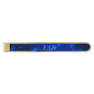 Midnight Blue Clouded Sky Tie Bar *Monogram*