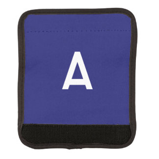 Midnight Blue Color Minimalist Plain Monogram Luggage Handle Wrap