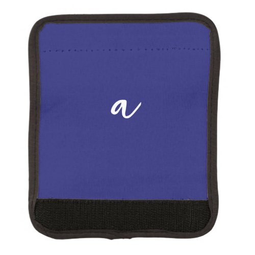Midnight Blue Color Minimalist Plain Monogram Luggage Handle Wrap
