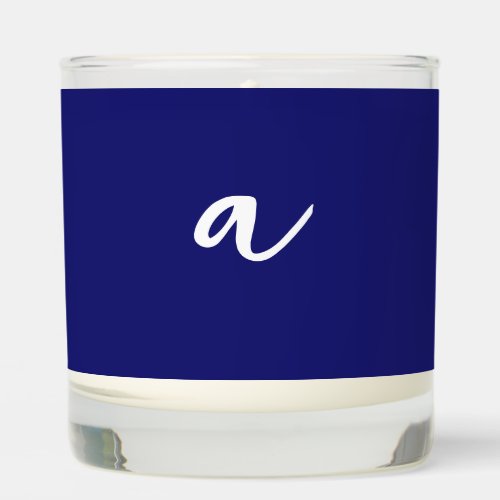 Midnight Blue Color Minimalist Plain Monogram Scented Candle